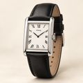 Axhung Oblong watch, Silver & Black — front view with Axhung branding on the dial